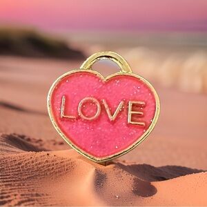 🔴 5 for $10 ONE Heart LOVE Charm Pendant for Jewelry Making